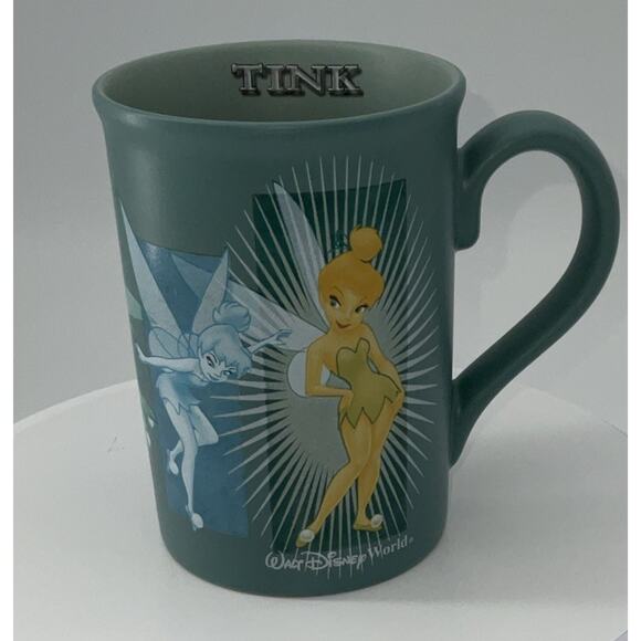 Walt Disney World Parks Tink Ceramic Cup, Teal Tinker Bell 10 oz Cup - Picture 1 of 6